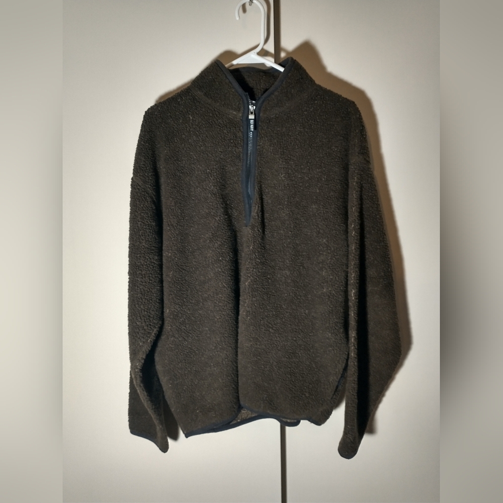 Old Navy Brown Fleece (RN# 54023) Quarter-Zip Pullover - Size L
